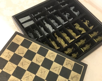 Vintage Flintstones 3D Chess Set With Folding Board Complete With