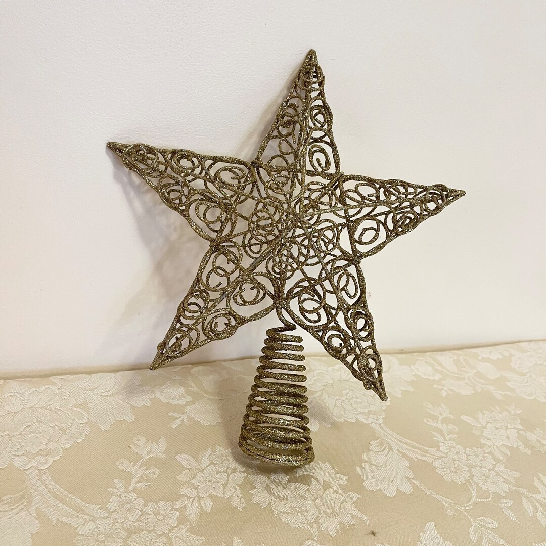 Gold Wire Tree Topper Star Bright Tree Topper Vintage Etsy