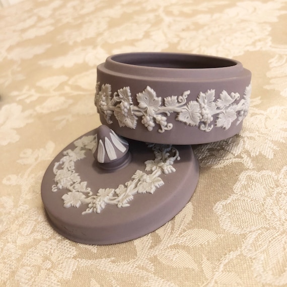 Antique Purple Jasperware Made In England White C… - image 2