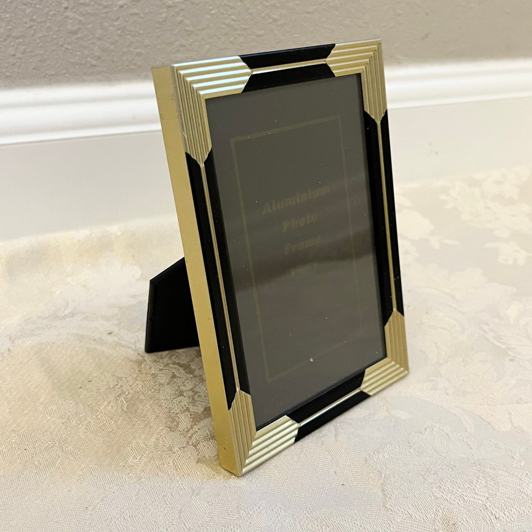 70s Glass and Aluminum Photo Frame Vintage Glass Frame Holds Your Best Photo Super Star Frame