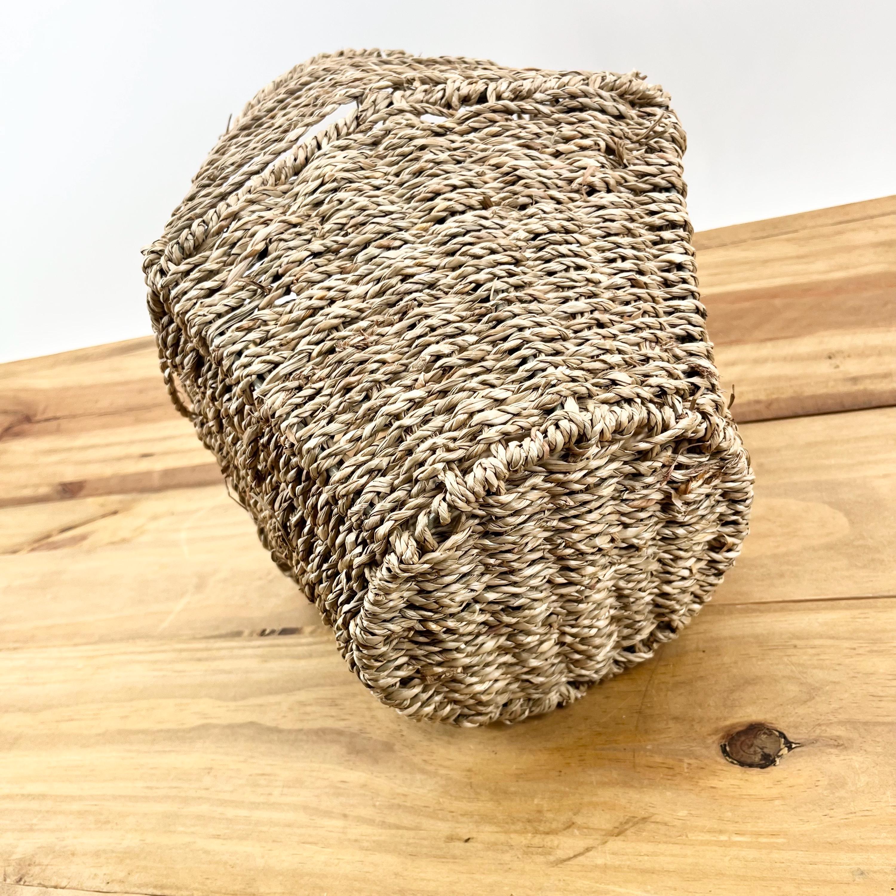 Wicker Bin Rubbish Garbage Bins Waste Basket Trash Woven Wastebasket - View #3
