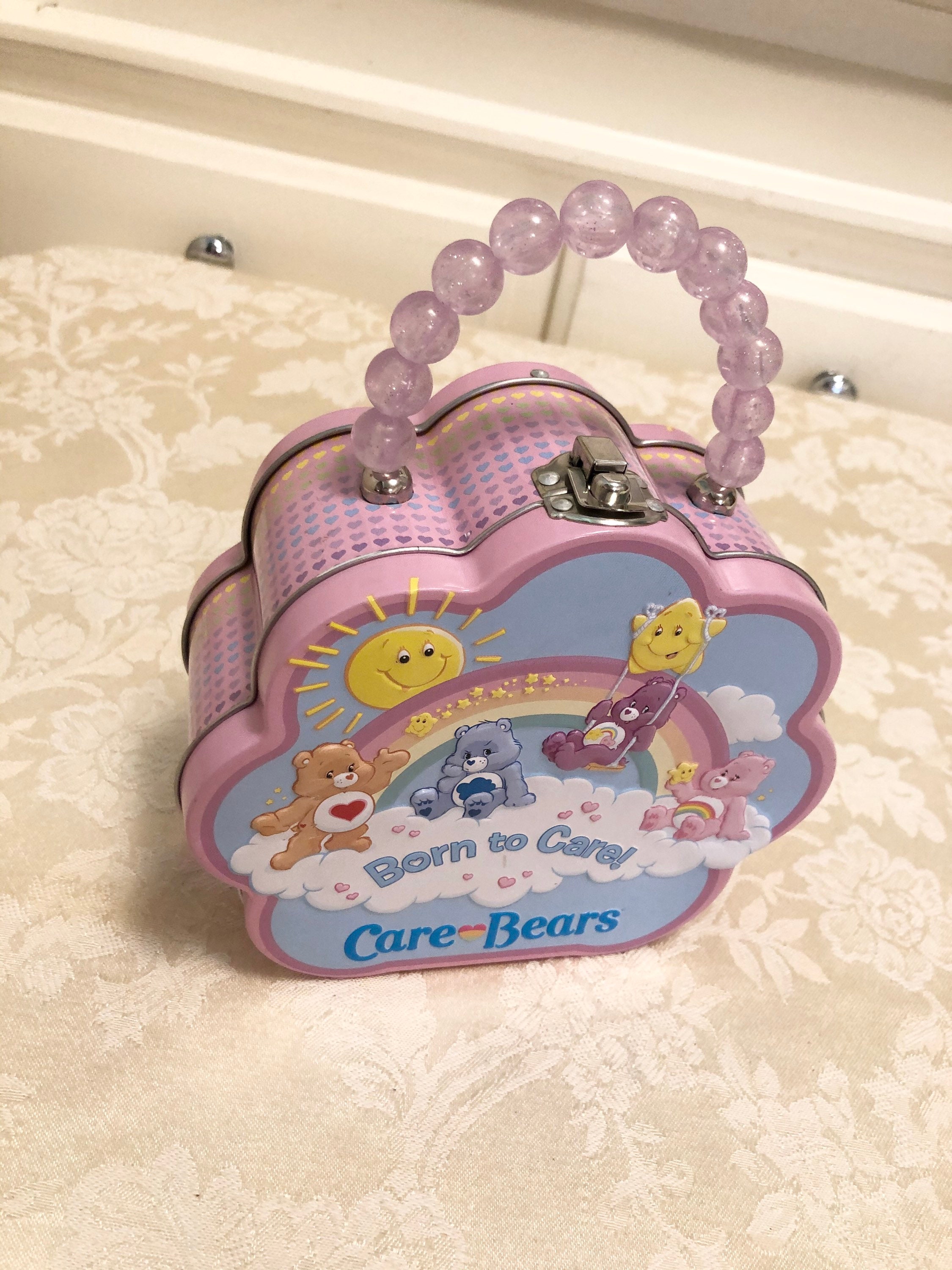 90s Care Bear Born to Care Kids Lunch Box Retro Bright Painted Tin