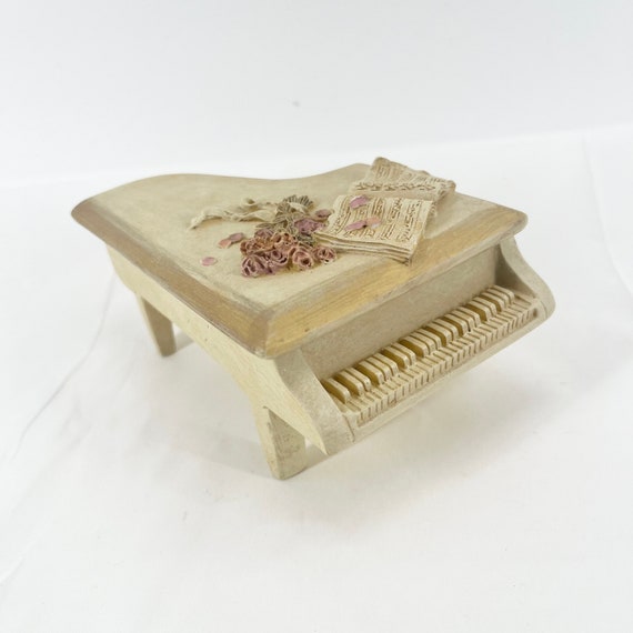Vintage Piano Jewelry Box Small Jewelry Box Jewelry Storage Box Piano With Hallow Storage Lidded Piano Trinket Box