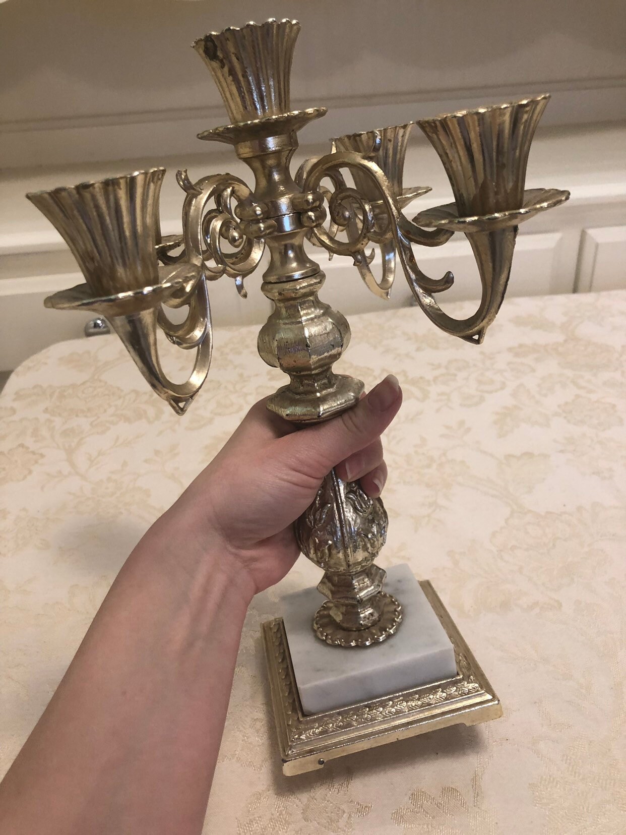 Italy Fine Marble Base on USA Candelabra Center Piece