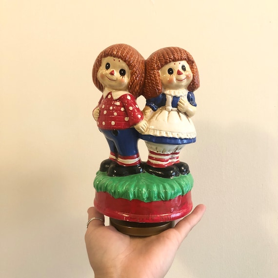 Vintage Raggedy Anne And Andy Music Box Turn And Dance Doll - Etsy ...