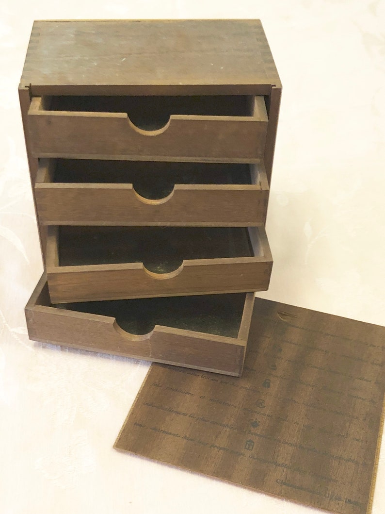 Solid Wood Vintage Chocolate Box Drawers 4 Drawers Chest Etsy