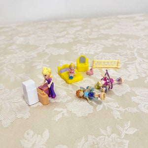 Small Mini Plastic Pocket Size Dolls Lot of Dolls and Furniture Comes ...