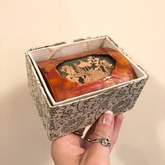 Chinese Village Jewelry Box With Cork Art Asian L… - image 2