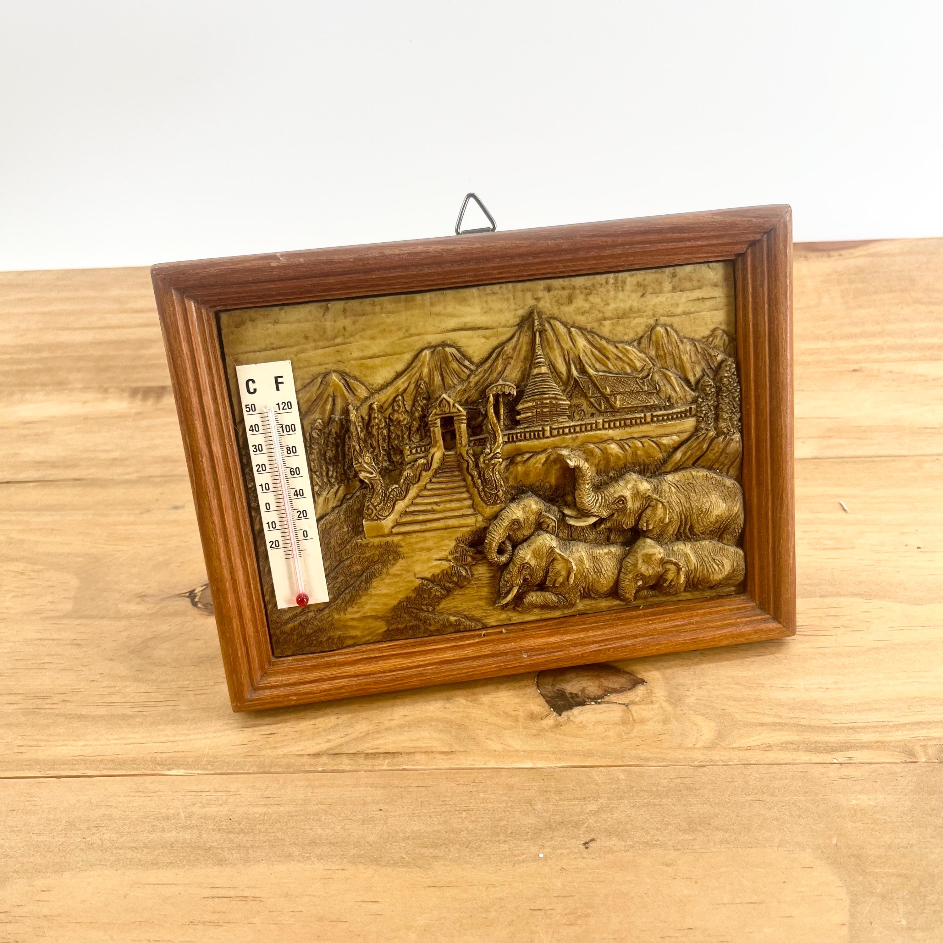 Vintage Garden Thermometer Wall Decor Thermometer Looks Handcarved and ...