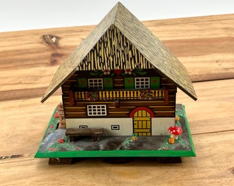 Rare Switzerland Music Box Swiss Musical Music Box In Simple Wooden Box Design Vintage Memory Box Or Jewelry Box Inside Storage