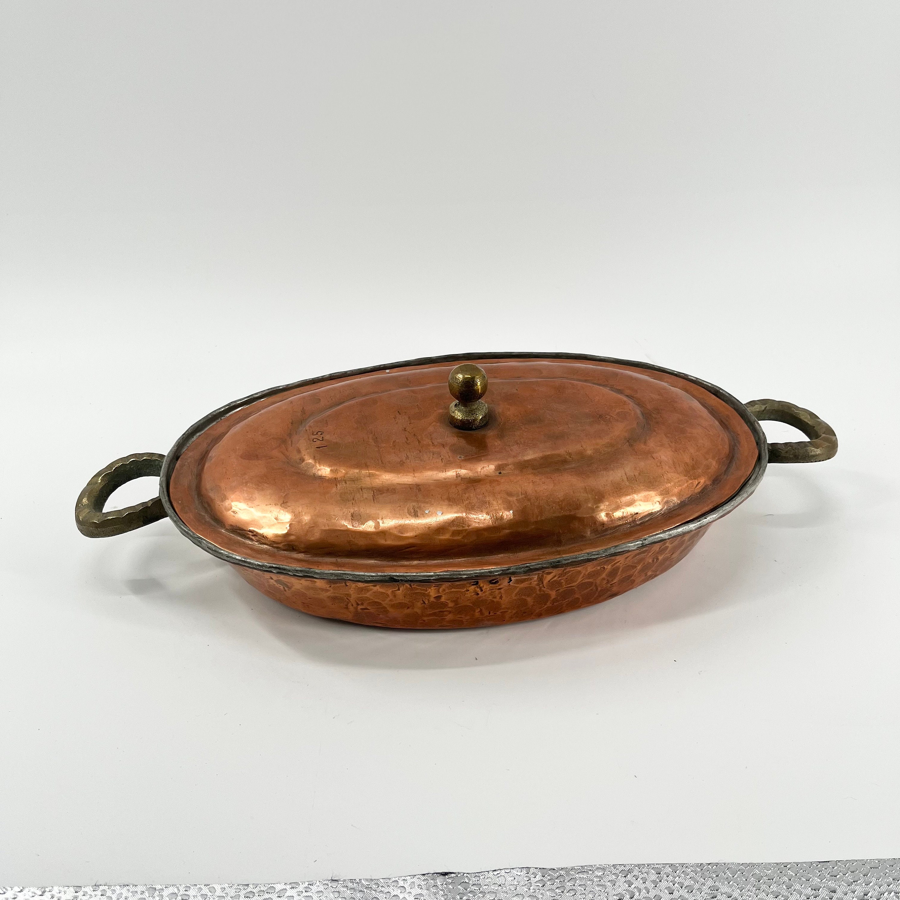 Een Hoorn - Beautiful red copper oven oval pans - Copper