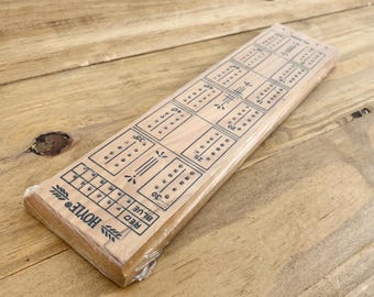 Wooden Cribbage Board Game With Beautiful Wooden Board And Bottom Storage And Original Pegs Vintage Wooden Game Board