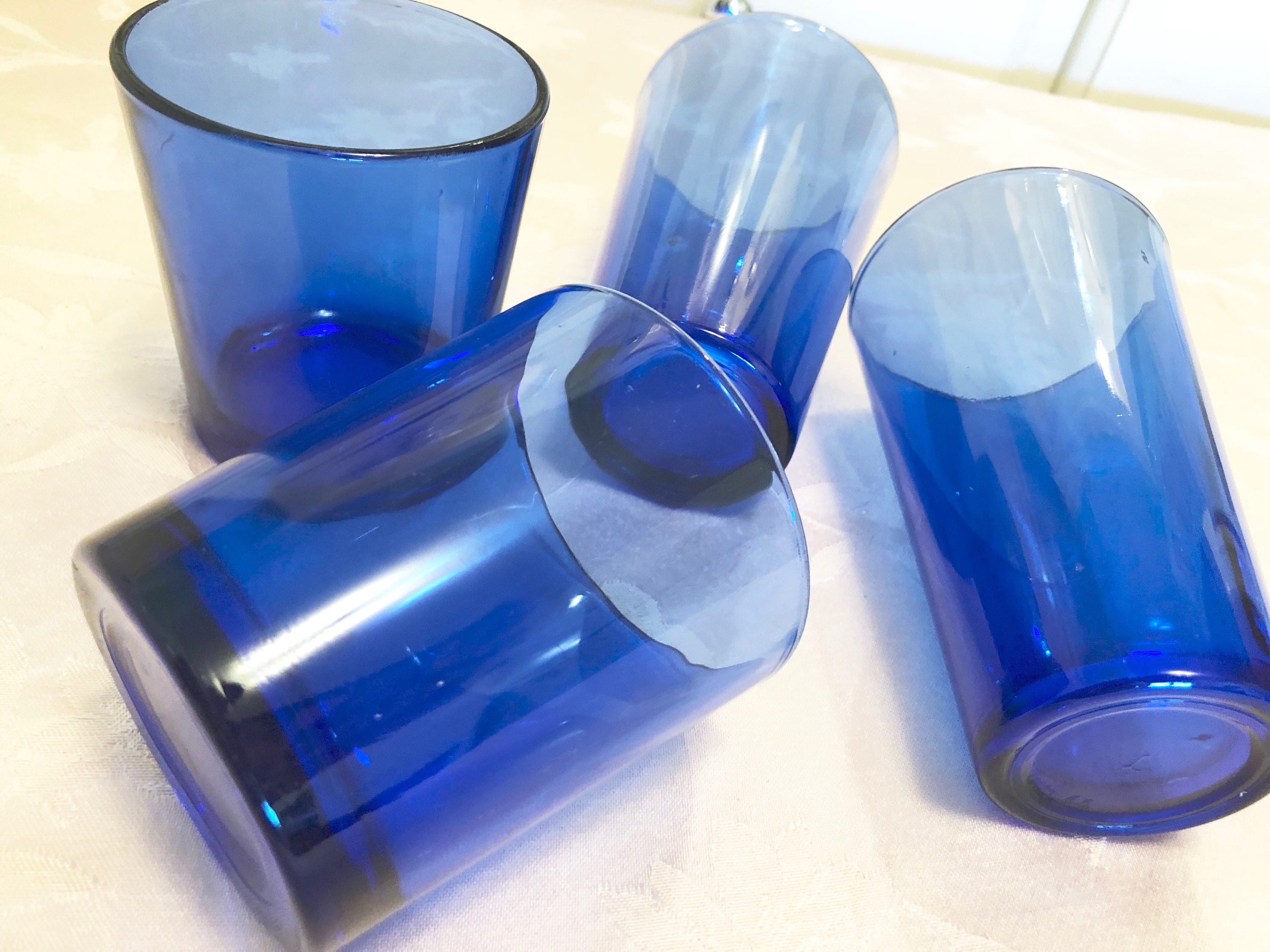 4 Libby Cobalt Blue Glass Tea Glasses. Dinner Lunch And Etsy