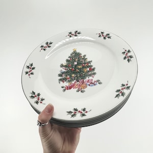 Christmas Dinner Plates With Decorated Tree Designs China Vintage Christmas Pattern Plates Christmas Plates Dishwasher, Microwave, Oven Safe