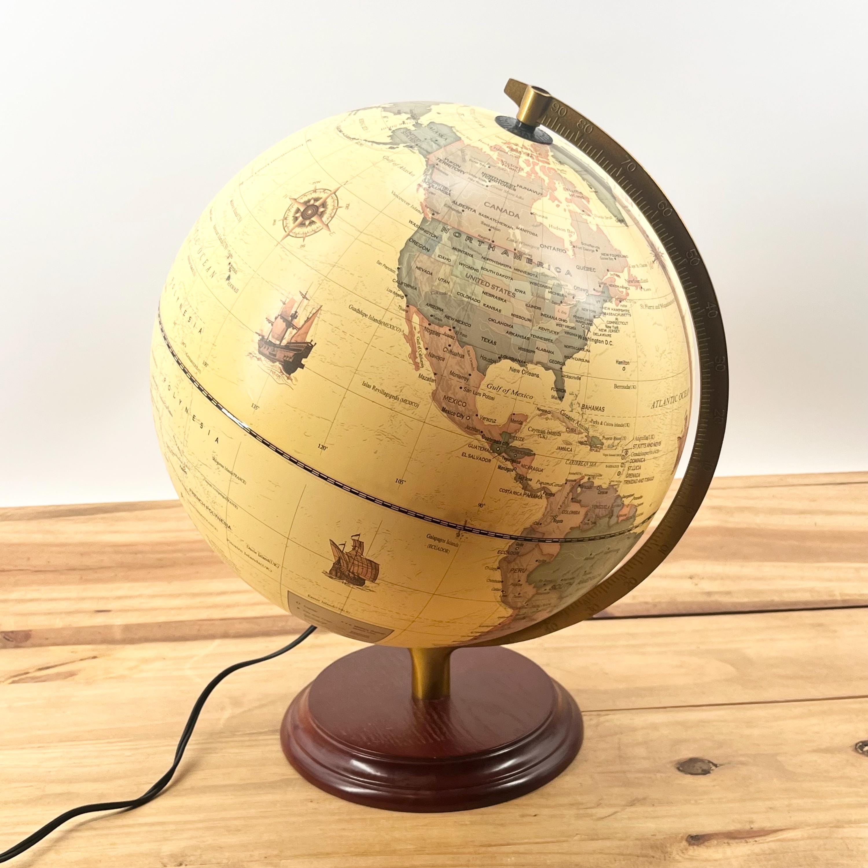 Vintage Standard 15.5” Inch Globe Lamp 70s 80s Decor Equator Glows