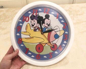 Retro Disney Mickey Mouse Kids Clock Rare and in Perfect Working