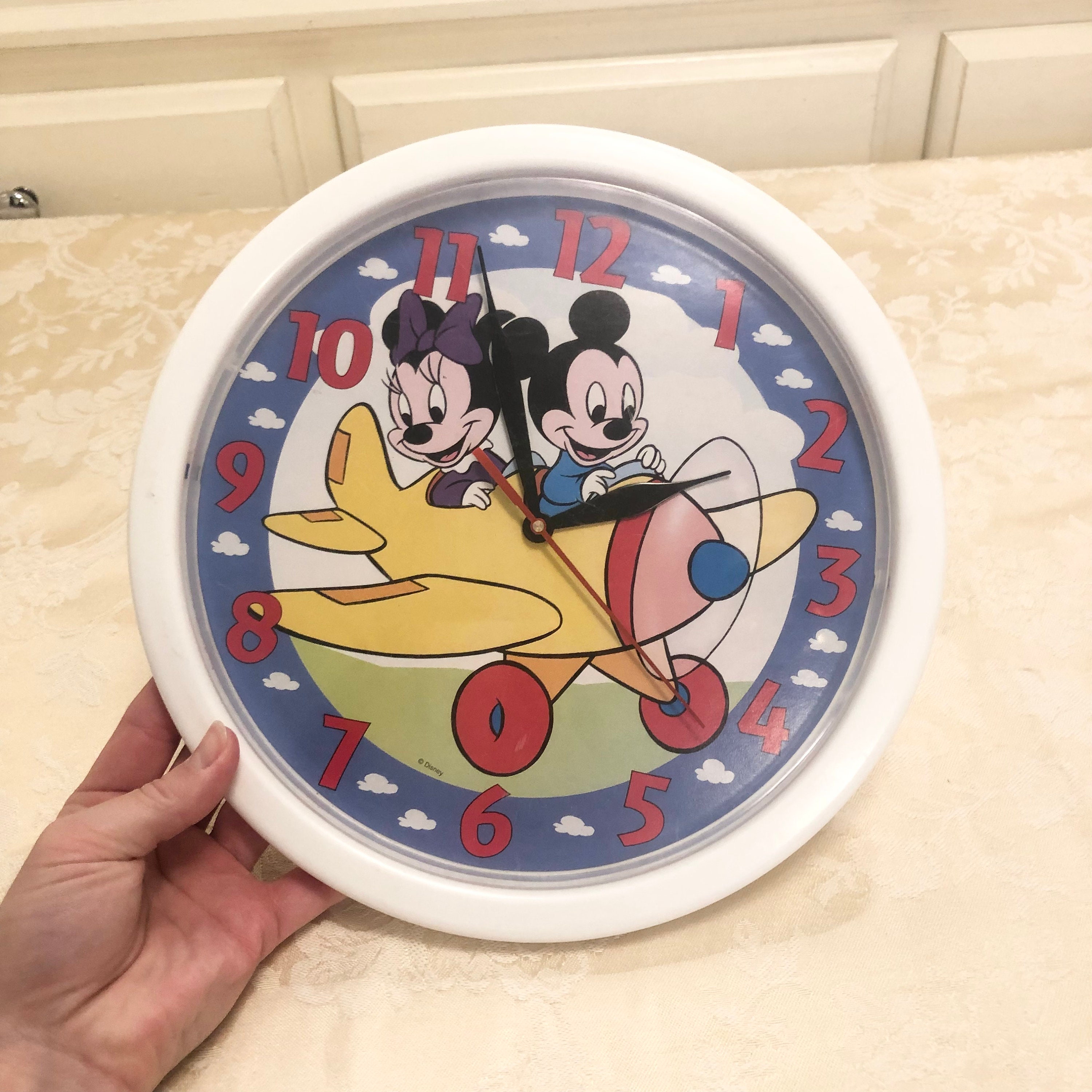 Retro Disney Mickey Mouse Kids Clock Rare and in Perfect Working