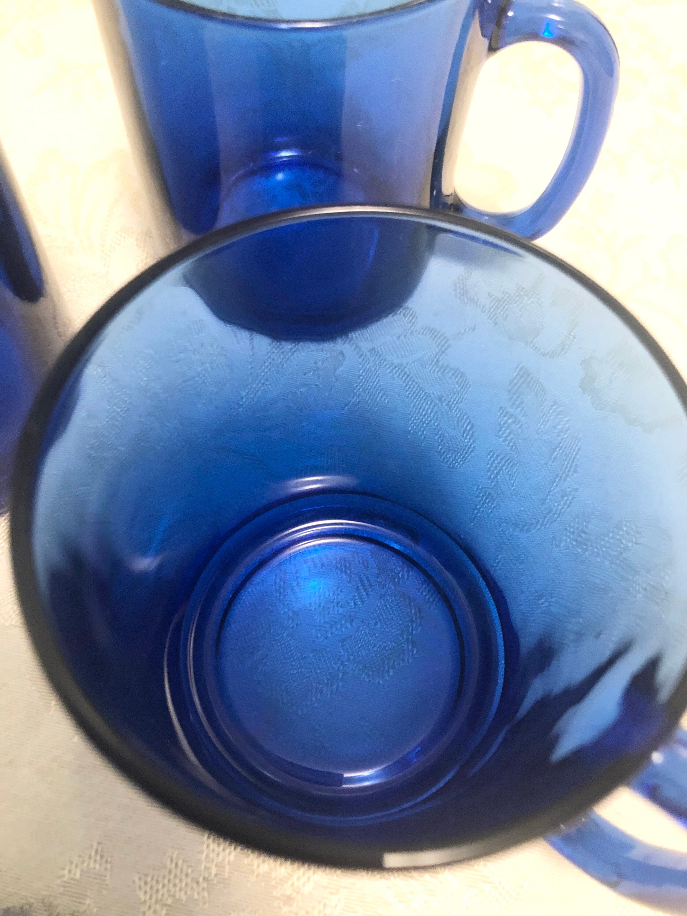 4 France Cobalt Blue Glass Bold Coffee Mugs. Glasses With Smooth Design  Cobalt Drinking Glasses Bright Cobalt Drinking Mugs Blue Glass Cups - Etsy