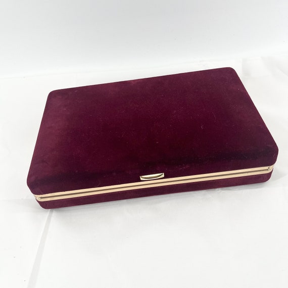 Red Velvet Travel Jewelry Box Small Compact Case … - image 1