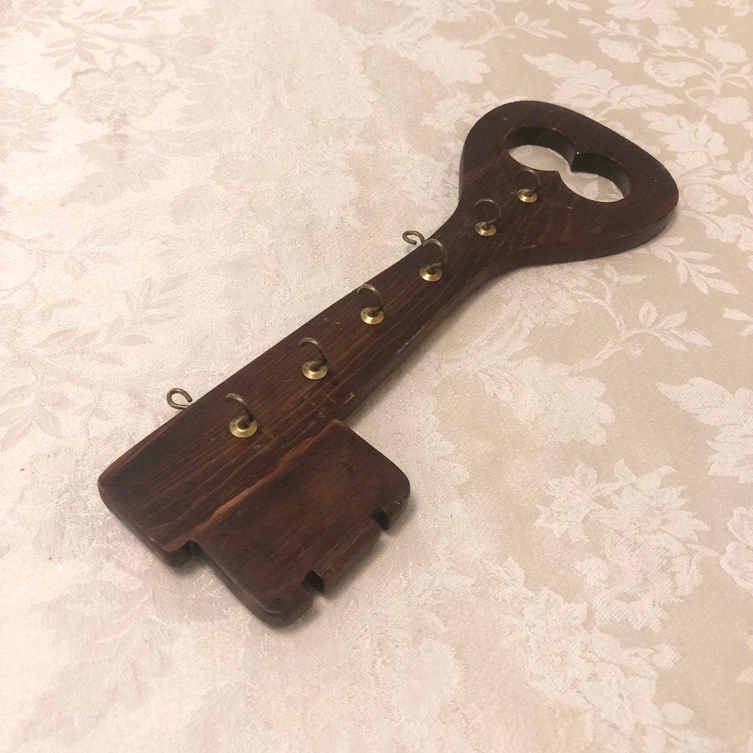 Vintage Key Shelving Storage Rack Key Display Key Organizer 70s Wooden ...