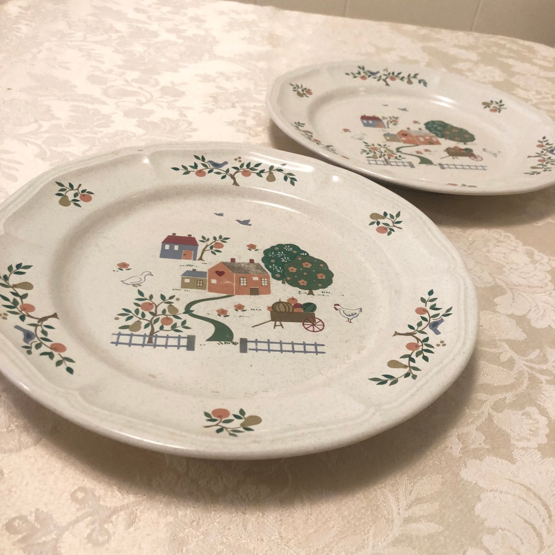 Vintage Country Home Kitchen Dinner Set Stoneware Dinner - Etsy