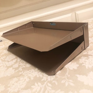 80s Industrial Vintage Metal Office File Organizer To Do To Be Filed Mail Organization Desk Organizer Brown Heavy Quality Metal Desk Slot