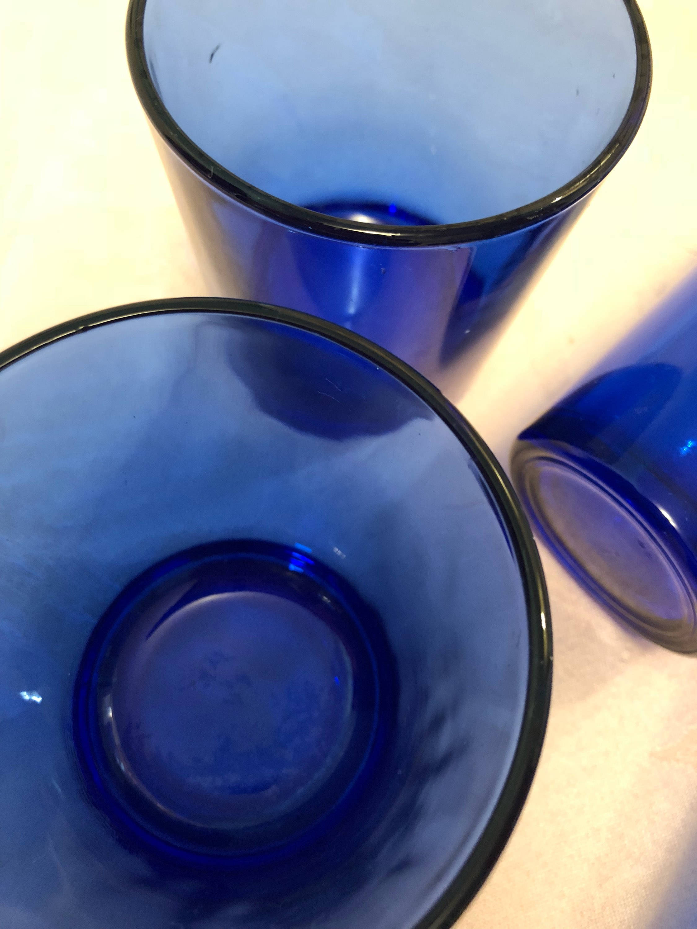 4 Libby Cobalt Blue Glass Tea Glasses. Dinner Lunch and Etsy