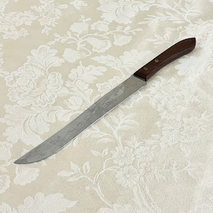 Mid Century Ekco Stainless Steel Knife With Dark Wooden Handle Kitchen Tools 50s Kitchen 7 inch Blade