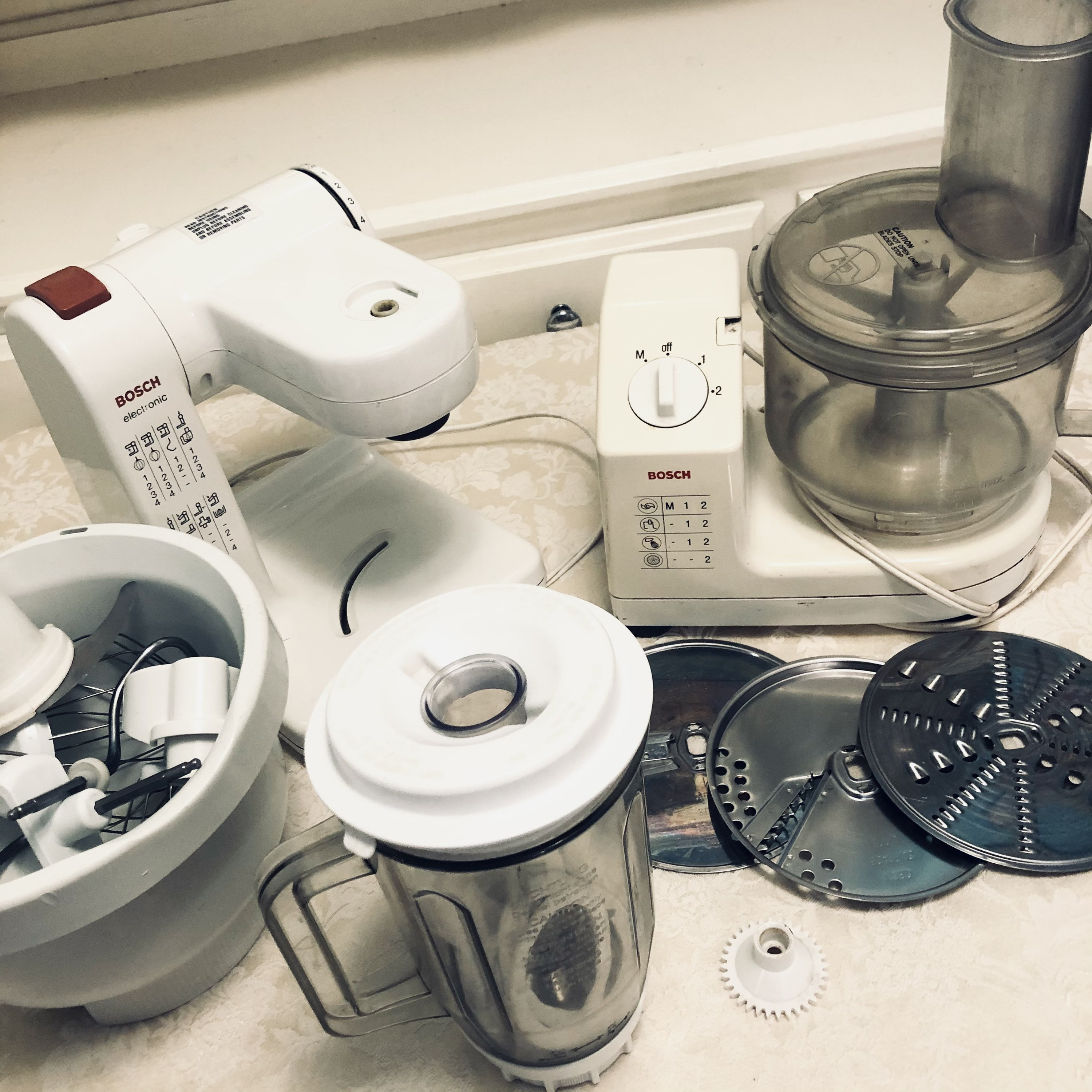 Vintage Bosch Mixer Blender and Food Processor Large Lot of Bosch Two  Machines Many Accessories All Working Condition 