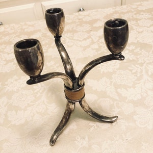 Bold Rogers Silver Candle Stick Holder Three Stick Holder Silver Stamped Flair Rogers 1847 Bros. IS in Boxes. Rare Candelabra Stand