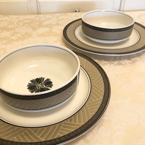 4 Mikasa Plates And Bowls Malaysia Intaglio  Dinner Plates Set Of 2 Mikasa Dinner 2 Serving Bowls CA203 Center Court Oven Safe Dishwasher Sa