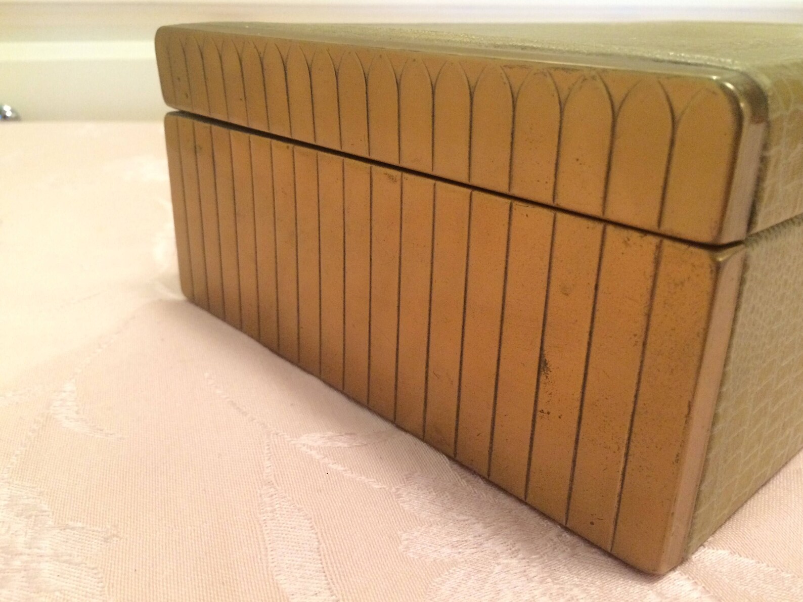 Vibrant Red and Gold Tin Accented Jewelry Box With Red Felt Etsy