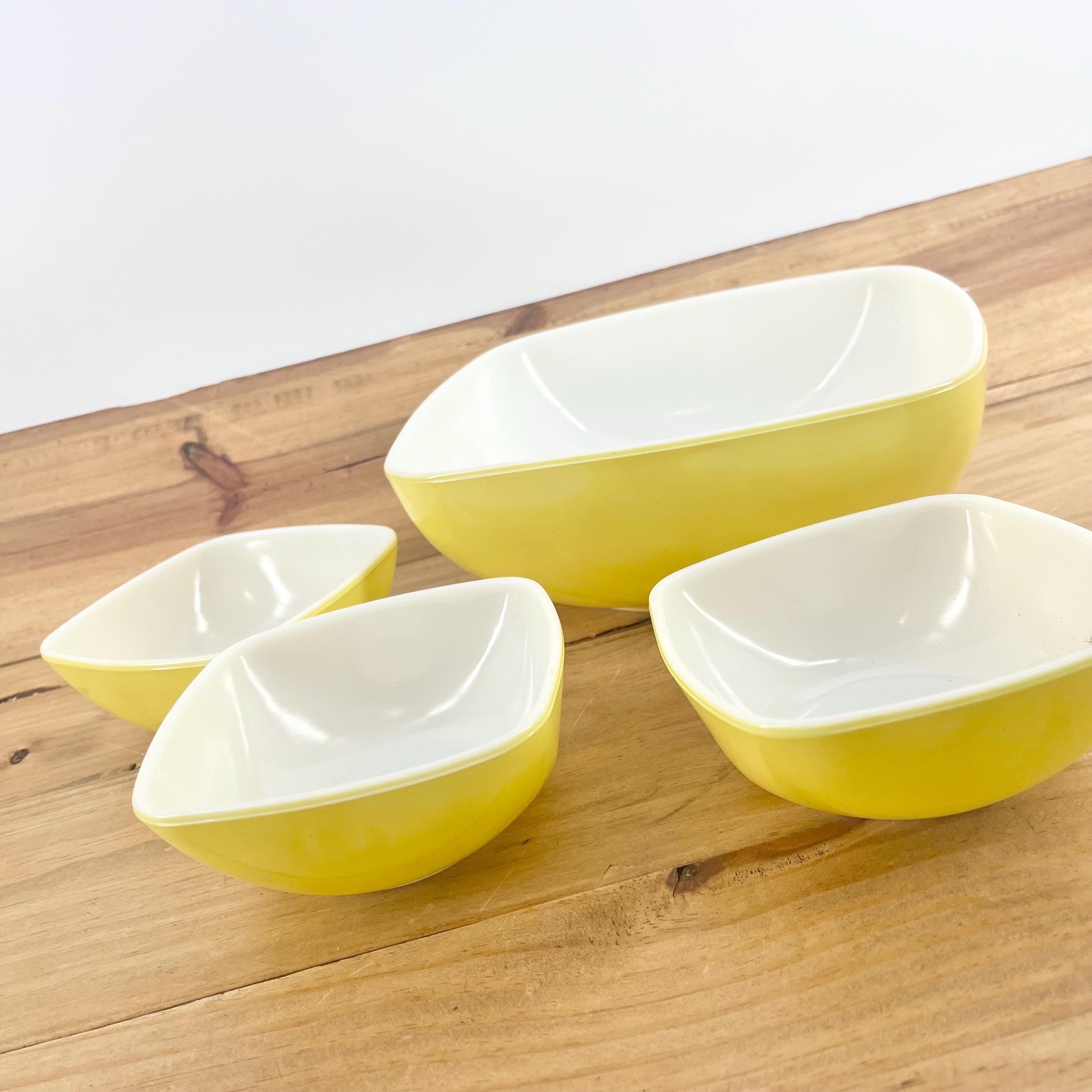 Yellow Pyrex Square Bowl - Etsy