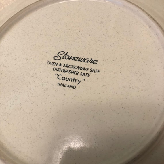 Vintage Country Home Kitchen Dinner Set Stoneware Dinner Plates