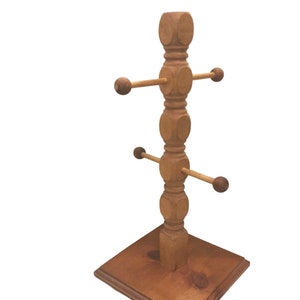 Tree Trunk Inspired Wooden Mug Tree Mug Rack Mug Stand Mug Display Mug Holder Rustic Serving Set. Rare Holds 8 Mugs Solid Wood