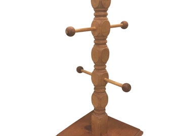 Tree Trunk Inspired Wooden Mug Tree Mug Rack Mug Stand Mug Display Mug Holder Rustic Serving Set. Rare Holds 8 Mugs Solid Wood