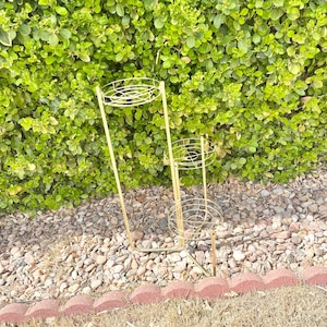 Brass Patio Table Brass Wire Planter Shelving Gardening Shelf Garden Pot Shelf Three Tiered Vintage Green House Wire Stand