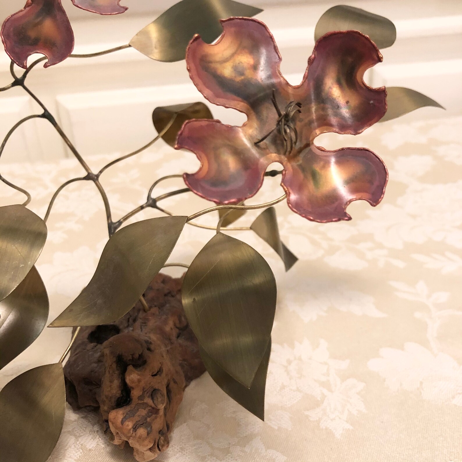 Vintage Metal Flower Arrangement With Pink Metal Flowers on Etsy