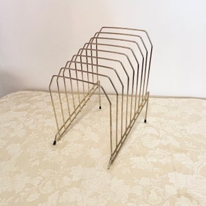 Retro 70s Brass Wire Record Hanger Holds Records On Display Next To Your Record Player Vintage Record Decor Record Storage Record Display