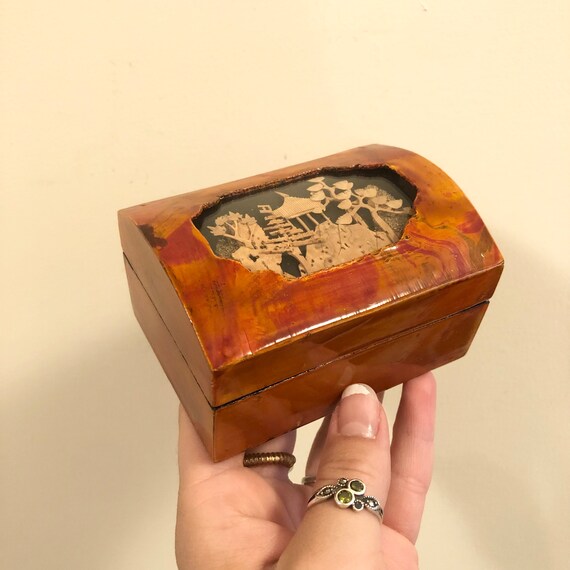 Chinese Village Jewelry Box With Cork Art Asian L… - image 3