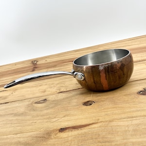 Mulino New York Copper Pan Copper Sauce Pan Hangable Copper Kitchen Art Decor Pot With Brass Thick Stainless Handle