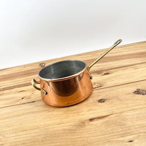 Vintage Tagus Copper Pot Copper And Brass Pot Hangable Copper Kitchen Art Decor Pan With Brass Handle Primitive Copper Kitchen
