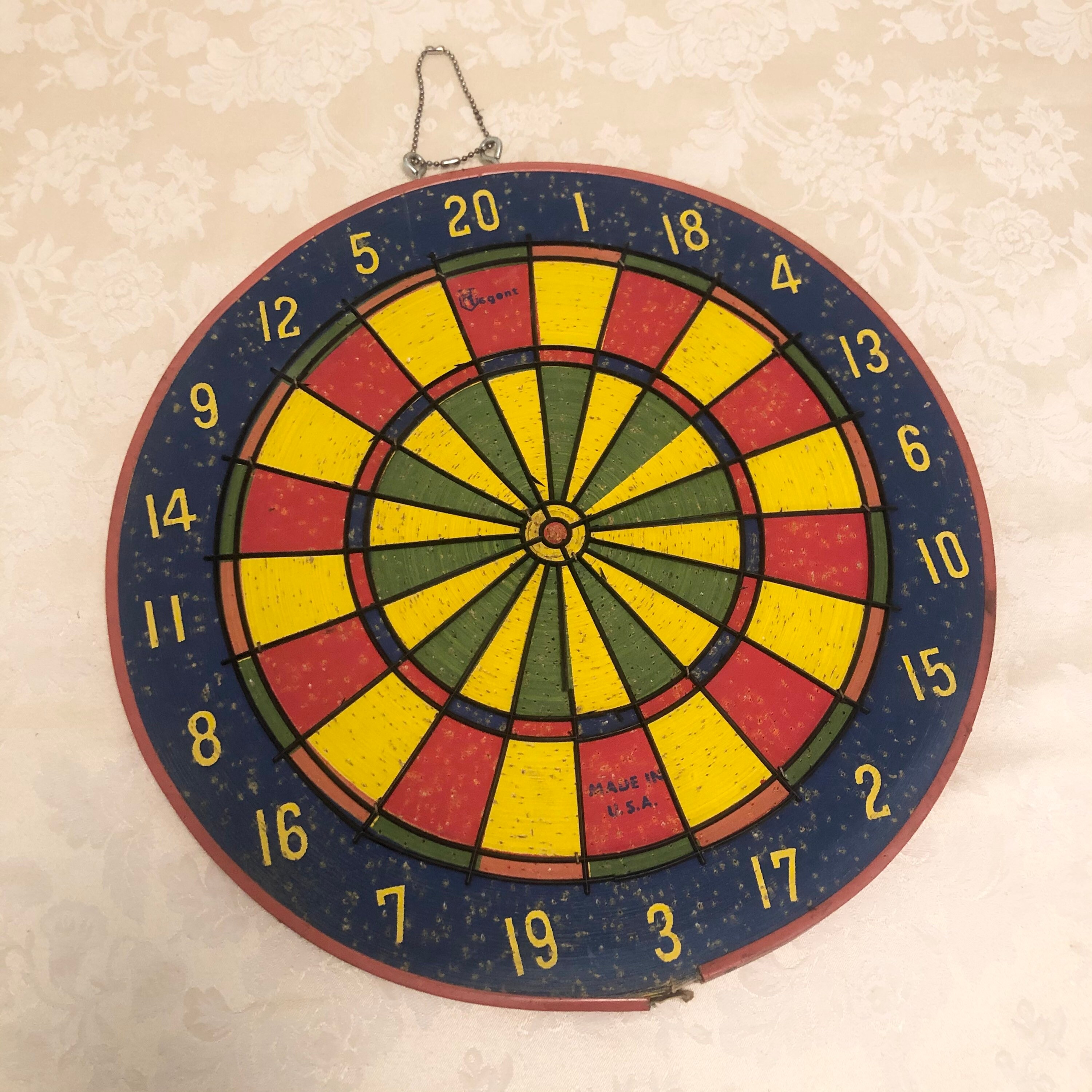 Vintage Bright Dart Board USA Made Dart Board Cork Wall Dart Etsy