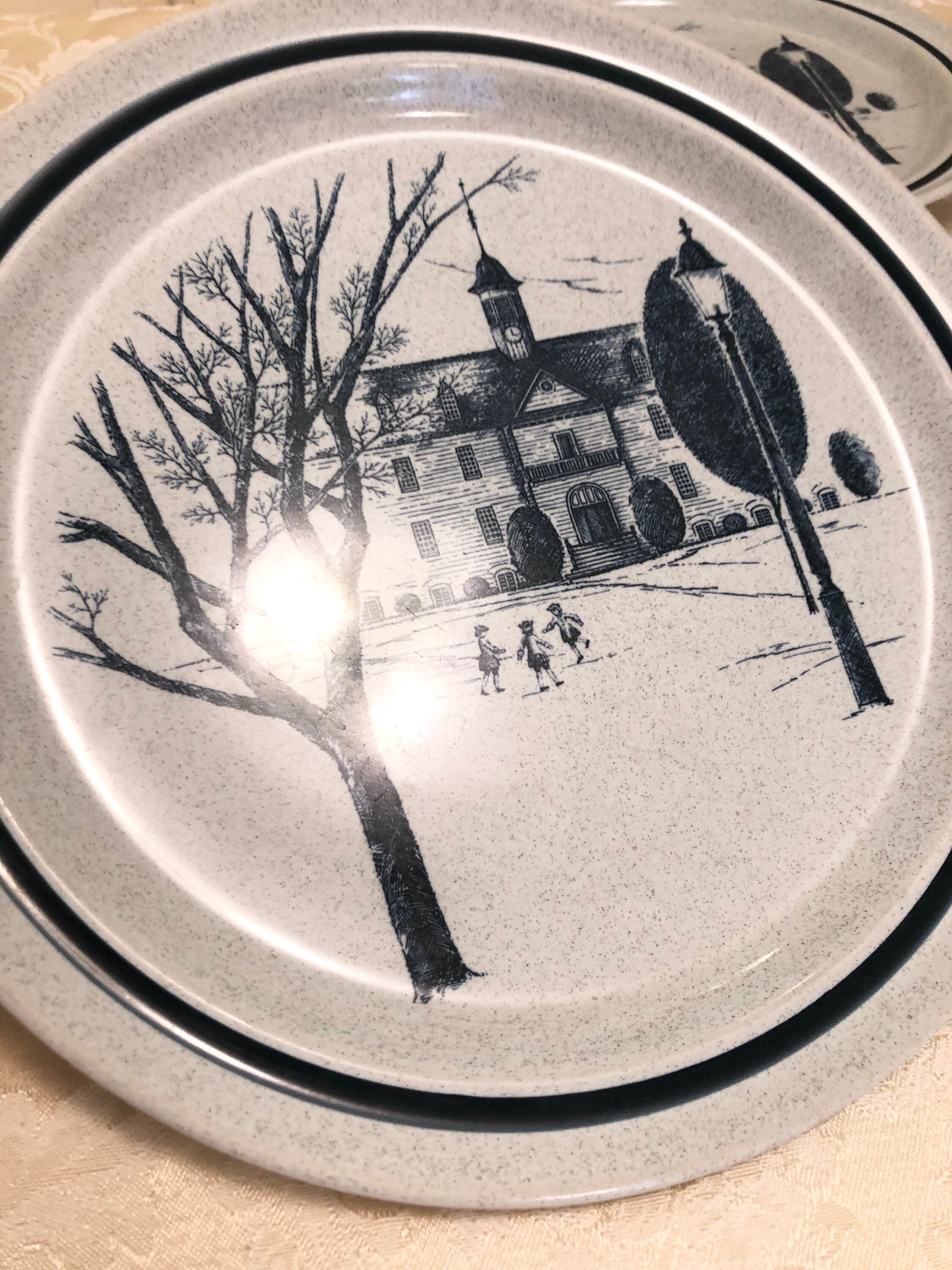 Noritake Colonial Times Stoneware Retired Discontinued Set of 2