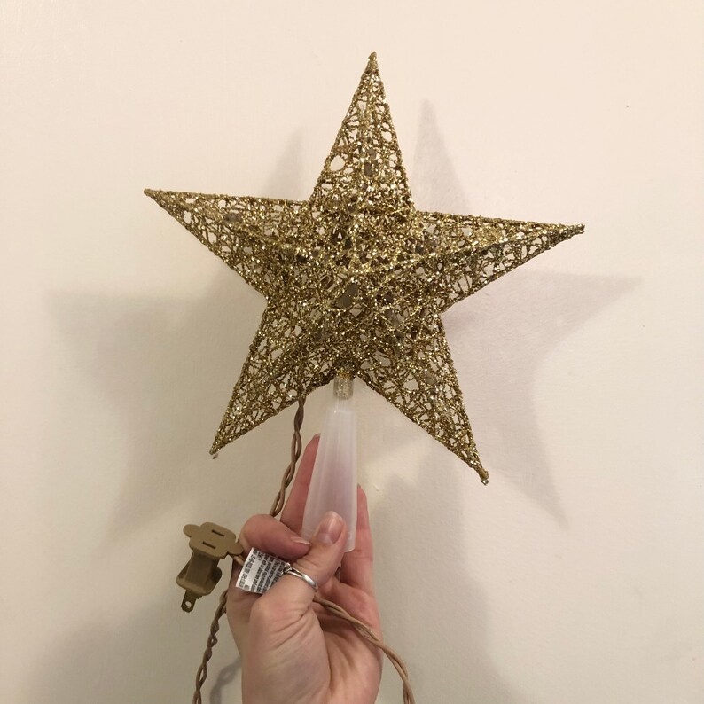 Light up Gold Tree Topper With Gold Detail Bold but Delicate Etsy