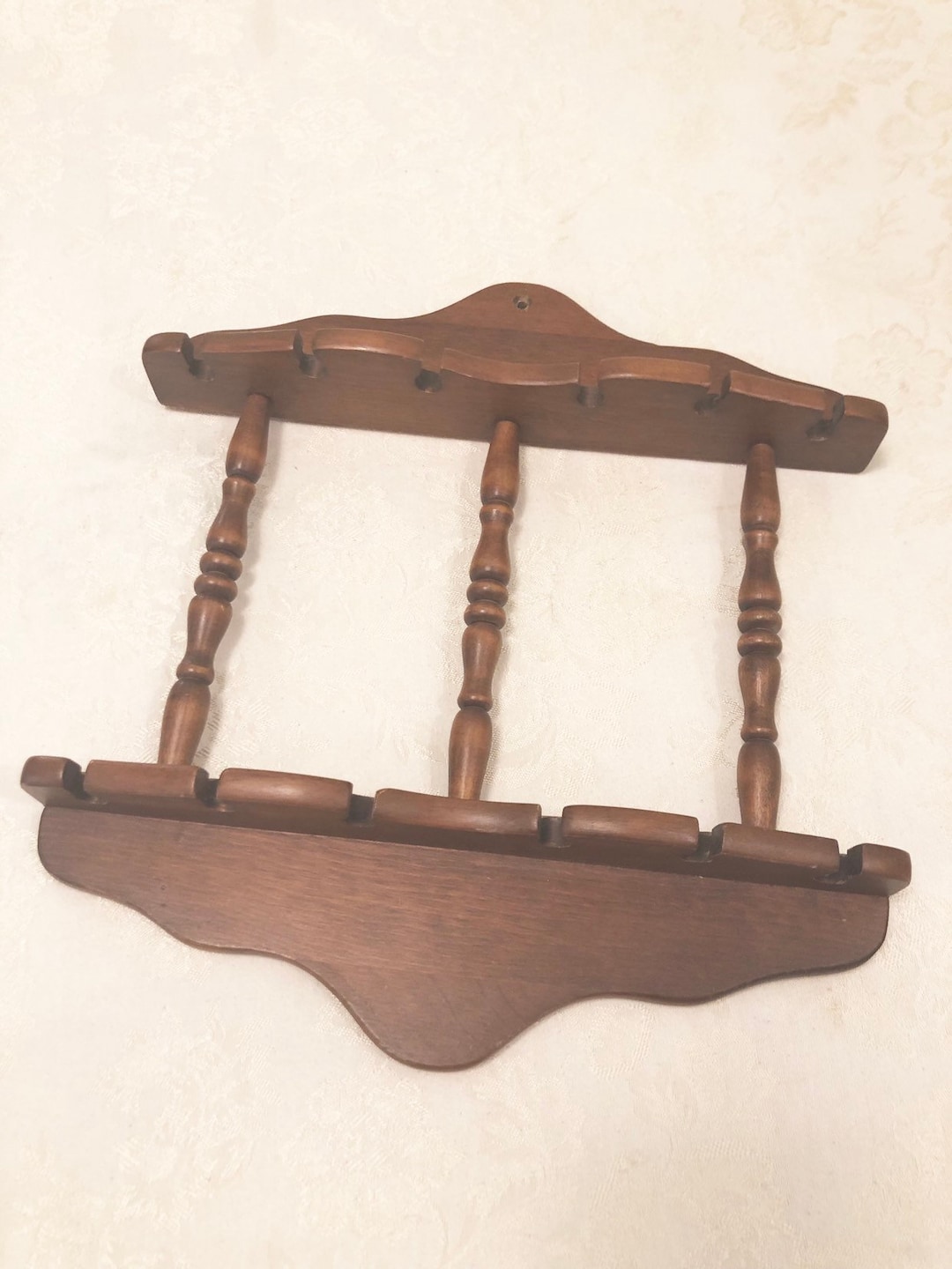 Rustic Spoon Rack With Spindles Bold Shelf Display Unique Display Two ...
