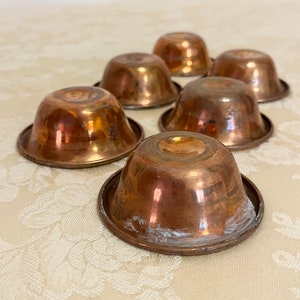 6 Vintage Copper Jelly Molds Vintage Copper Kitchen Jam Copper Decor Breakfast Jelly Toast Mold