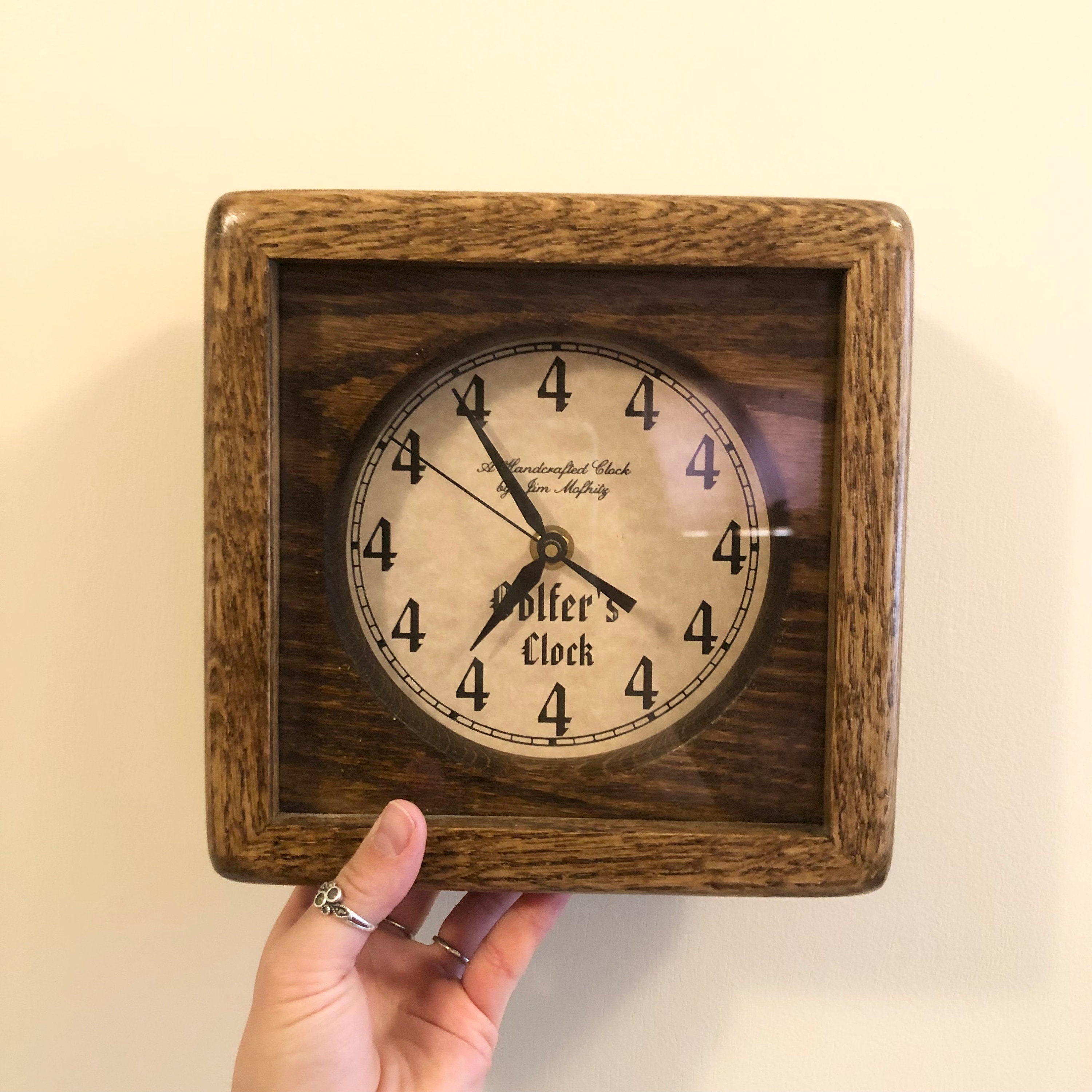 Solid Wood Clock With Unique 4s All Around Golf Clock Gift for