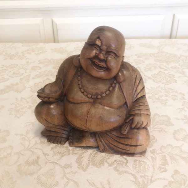 Solid Wood Buddha Elegant Hand Carved Vintage Religious Statue Beautiful Wooden Buddha Yoga Meditation Incense Decoration Lots Of Character