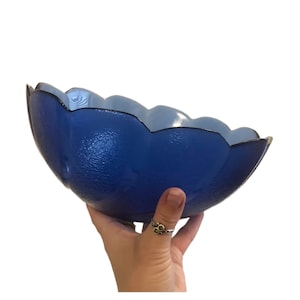 French Arcoroc Cobalt Bowl Salad Serving Cobalt Bowl Glass Cobalt Blue Glass Bowls Beautiful Blue Vintage Cobalt Bowls 1 Large